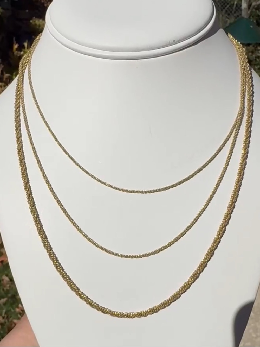 925 Triple Layered Popcorn Chain Necklace